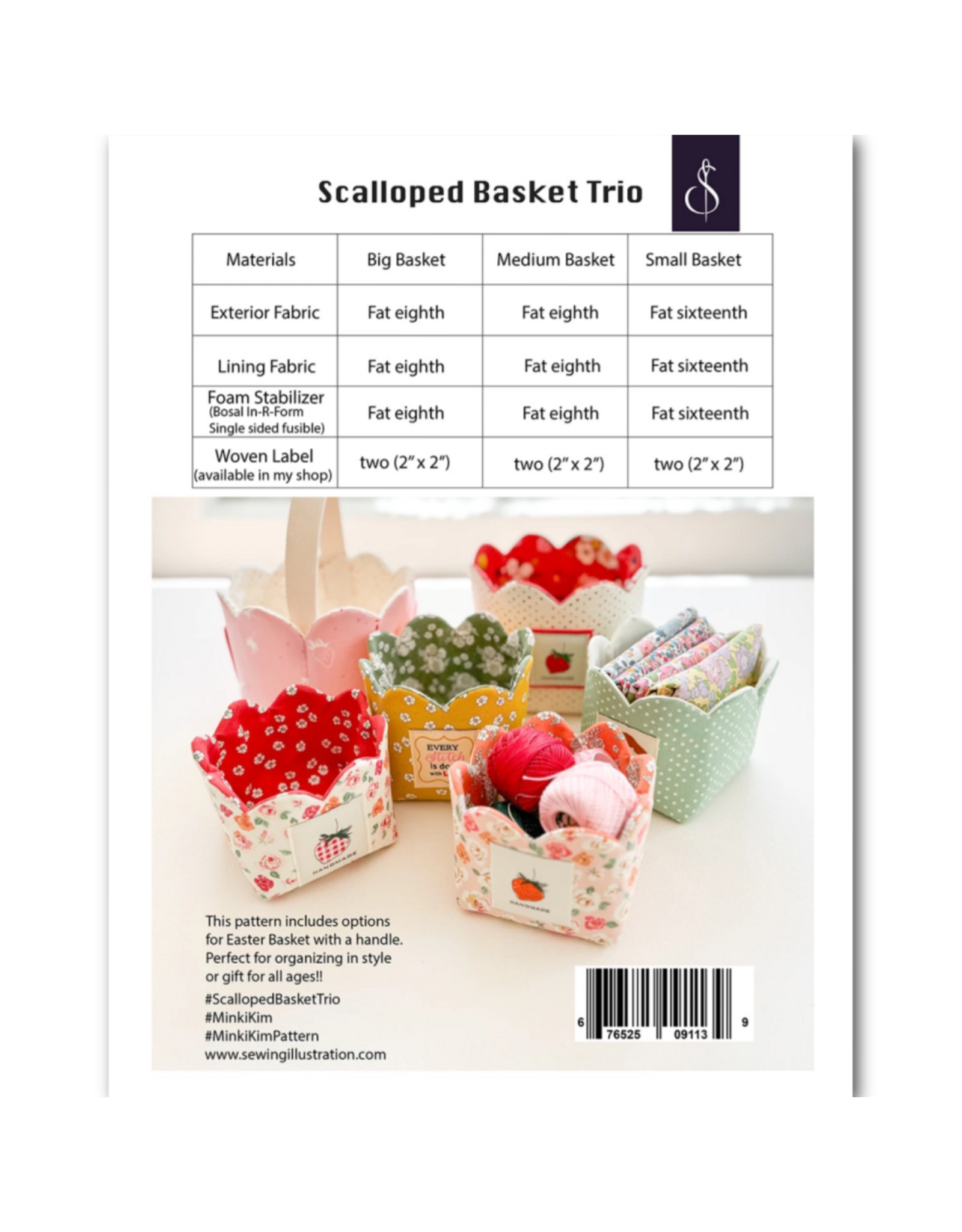 Minki Kim Scalloped Basket Trio Pattern