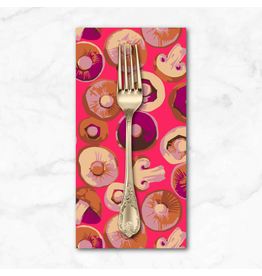 PD's Martha Negley Collection Forage, Button Mushroom in Pink, Dinner Napkin