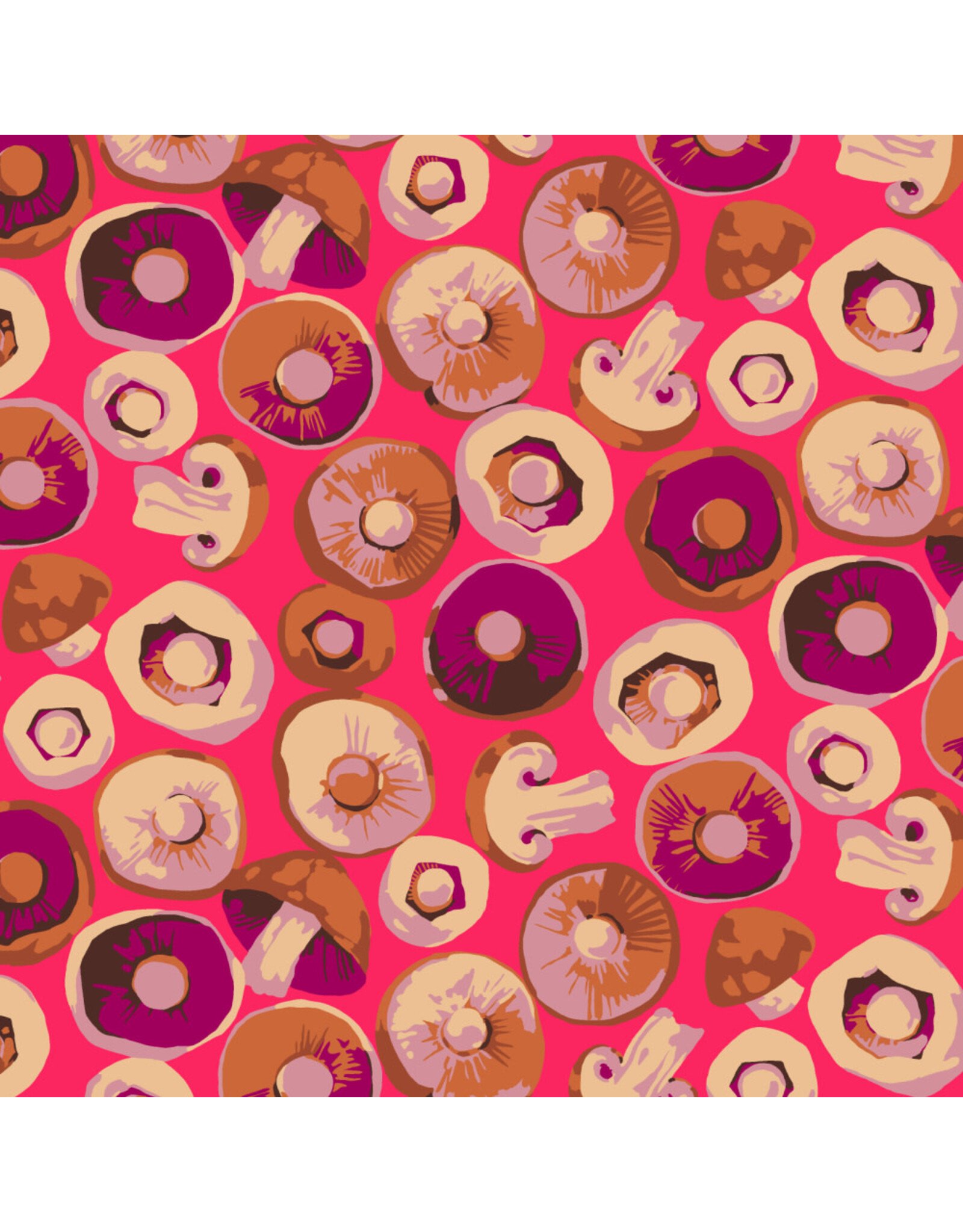 Martha Negley Forage, Button Mushroom in Pink, Fabric Half-Yards