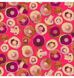 Martha Negley Forage, Button Mushroom in Pink, Fabric Half-Yards