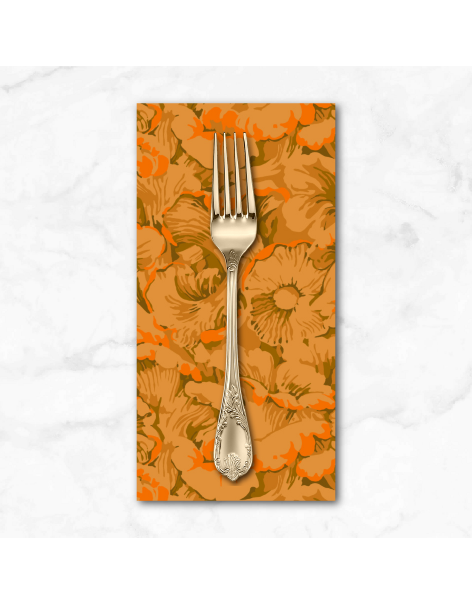 PD's Martha Negley Collection Forage, Chanterelle in Ochre, Dinner Napkin