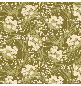 Martha Negley Forage, Enoki in Moss, Fabric Half-Yards
