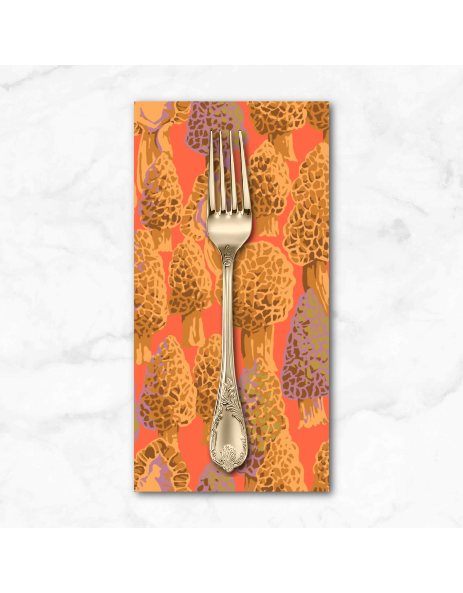 PD's Martha Negley Collection Forage, Morel in Coral, Dinner Napkin