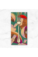 PD's Martha Negley Collection Forage, Mushroom Medley in Green, Dinner Napkin