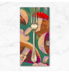 PD's Martha Negley Collection Forage, Mushroom Medley in Green, Dinner Napkin