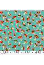 Martha Negley Forage, Small Toadstool in Aqua, Fabric Half-Yards