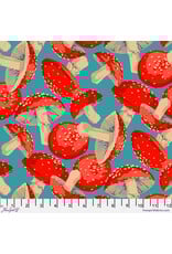 PD's Martha Negley Collection Forage, Toadstool in Blue, Dinner Napkin