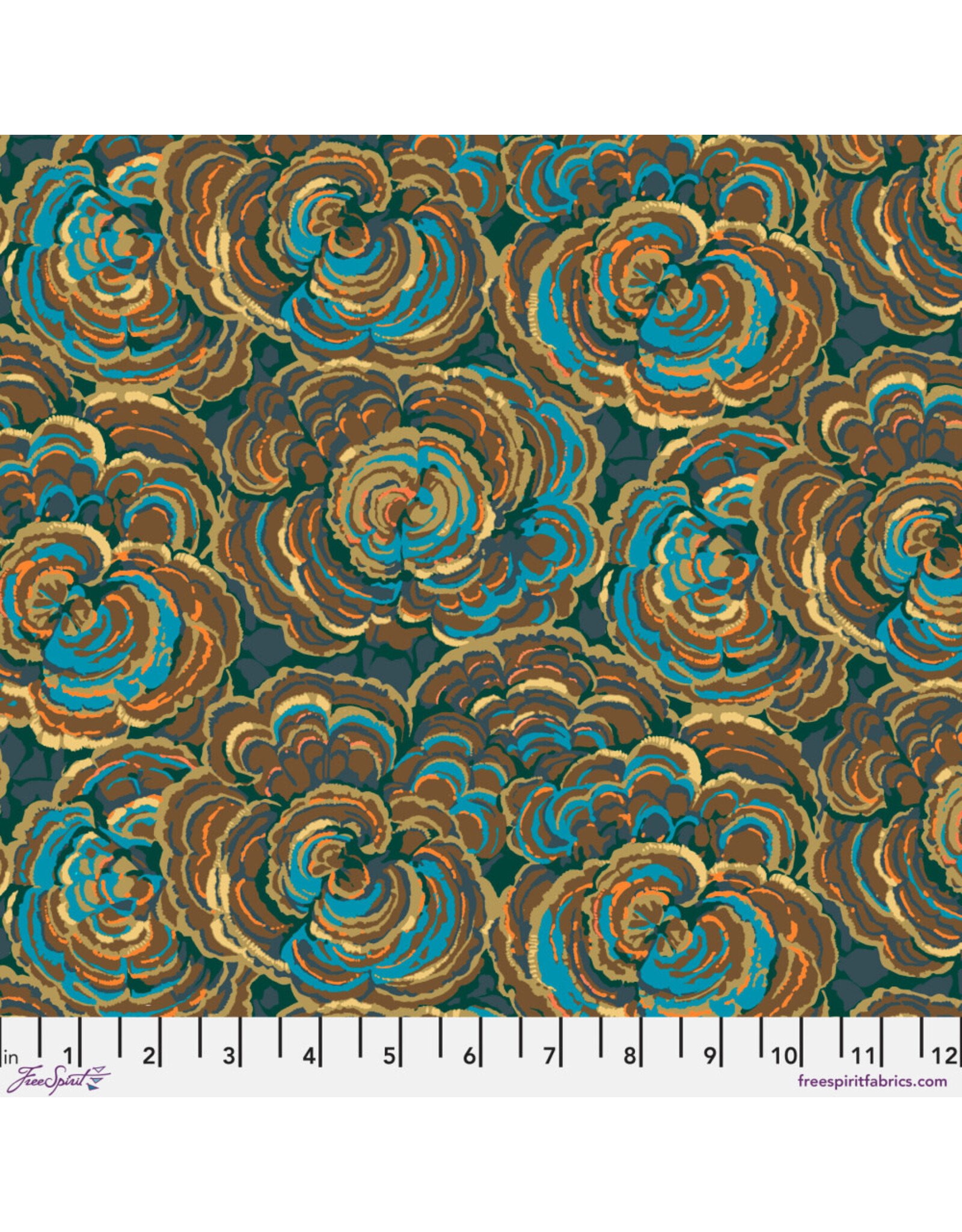 Martha Negley Forage, Turkey Tail in Dark Blue, Fabric Half-Yards