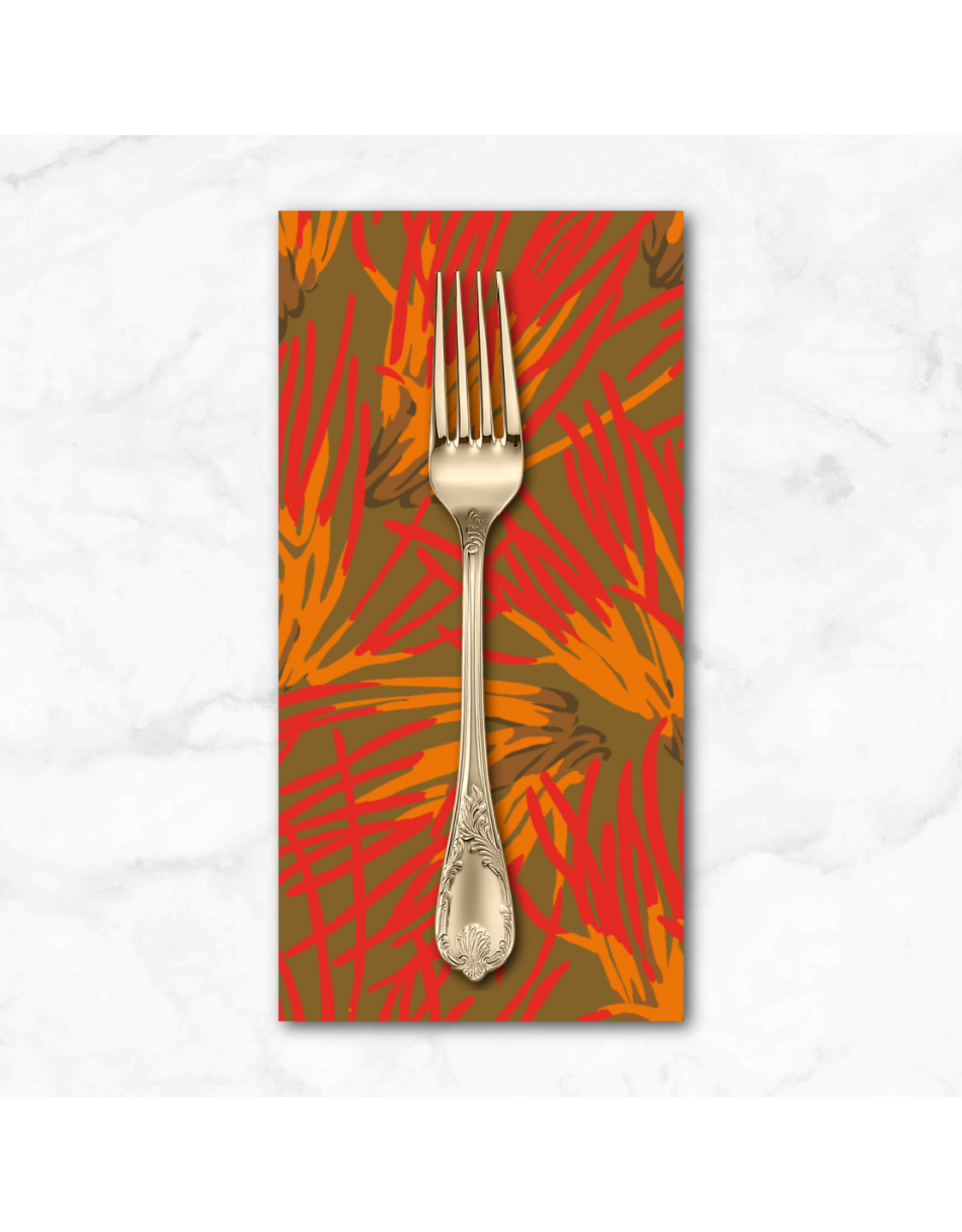 PD's Martha Negley Collection Forage, Fungi in Olive, Dinner Napkin