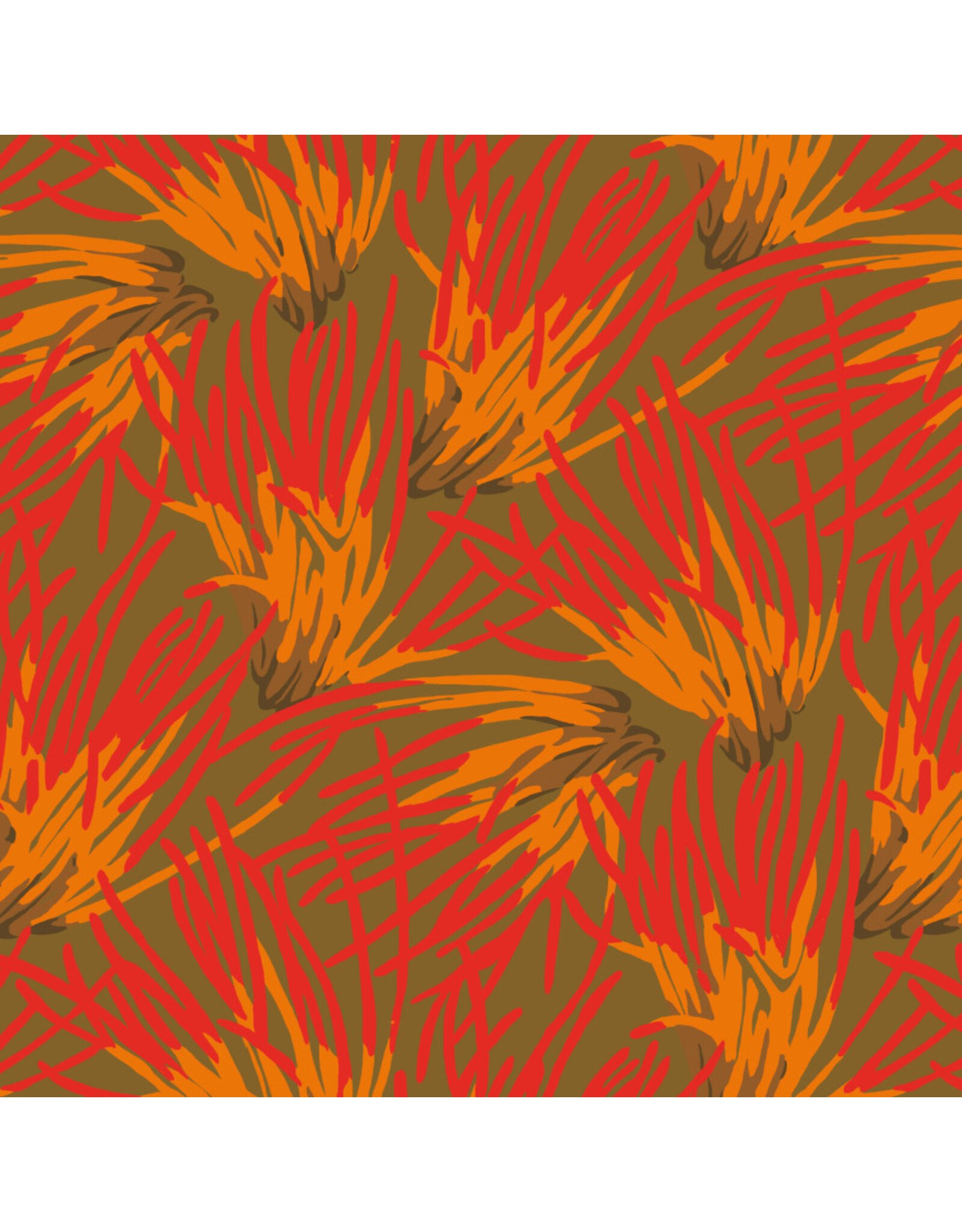 Martha Negley Forage, Fungi in Olive, Fabric Half-Yards