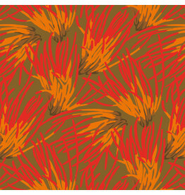 Martha Negley Forage, Fungi in Olive, Fabric Half-Yards