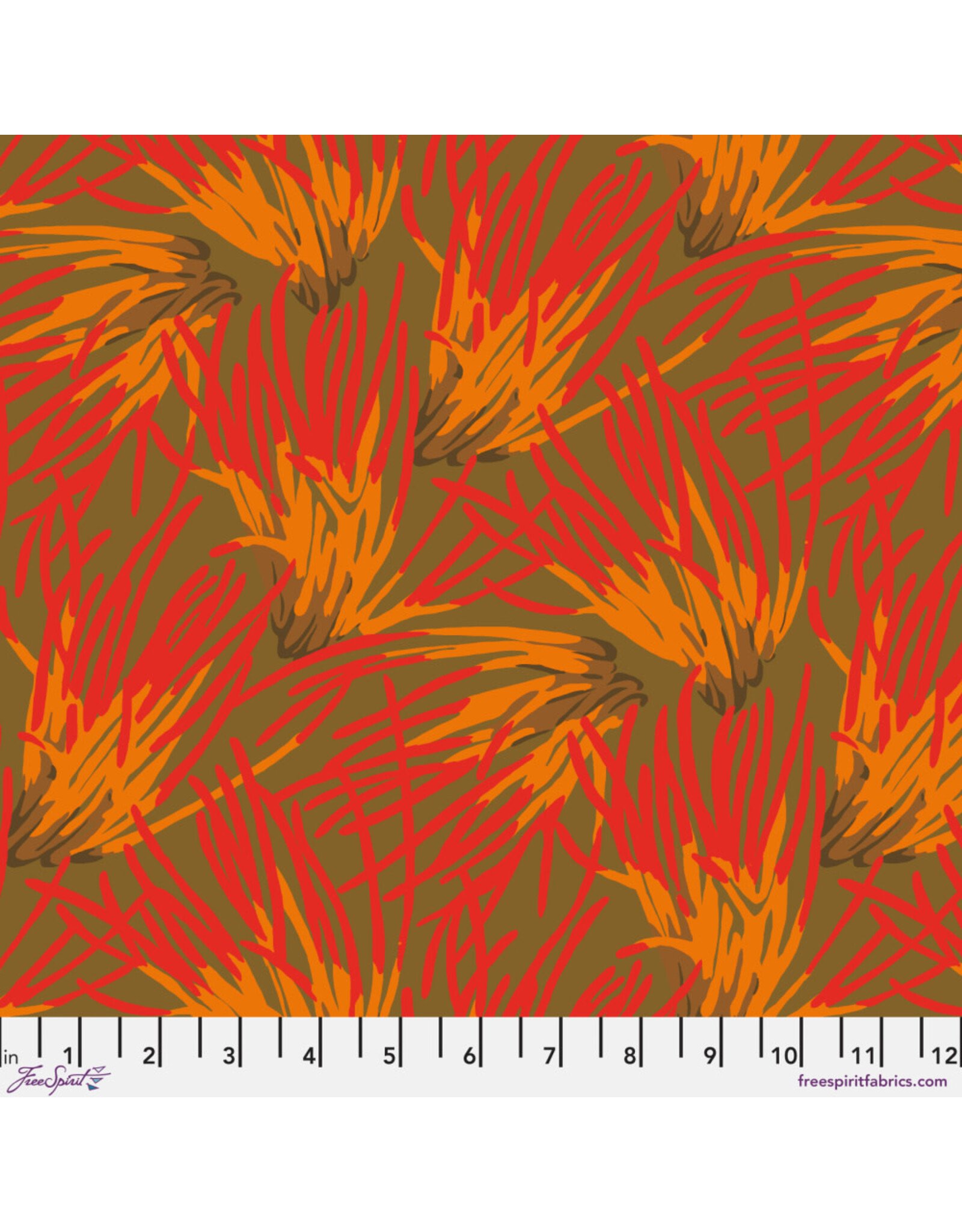 Martha Negley Forage, Fungi in Olive, Fabric Half-Yards