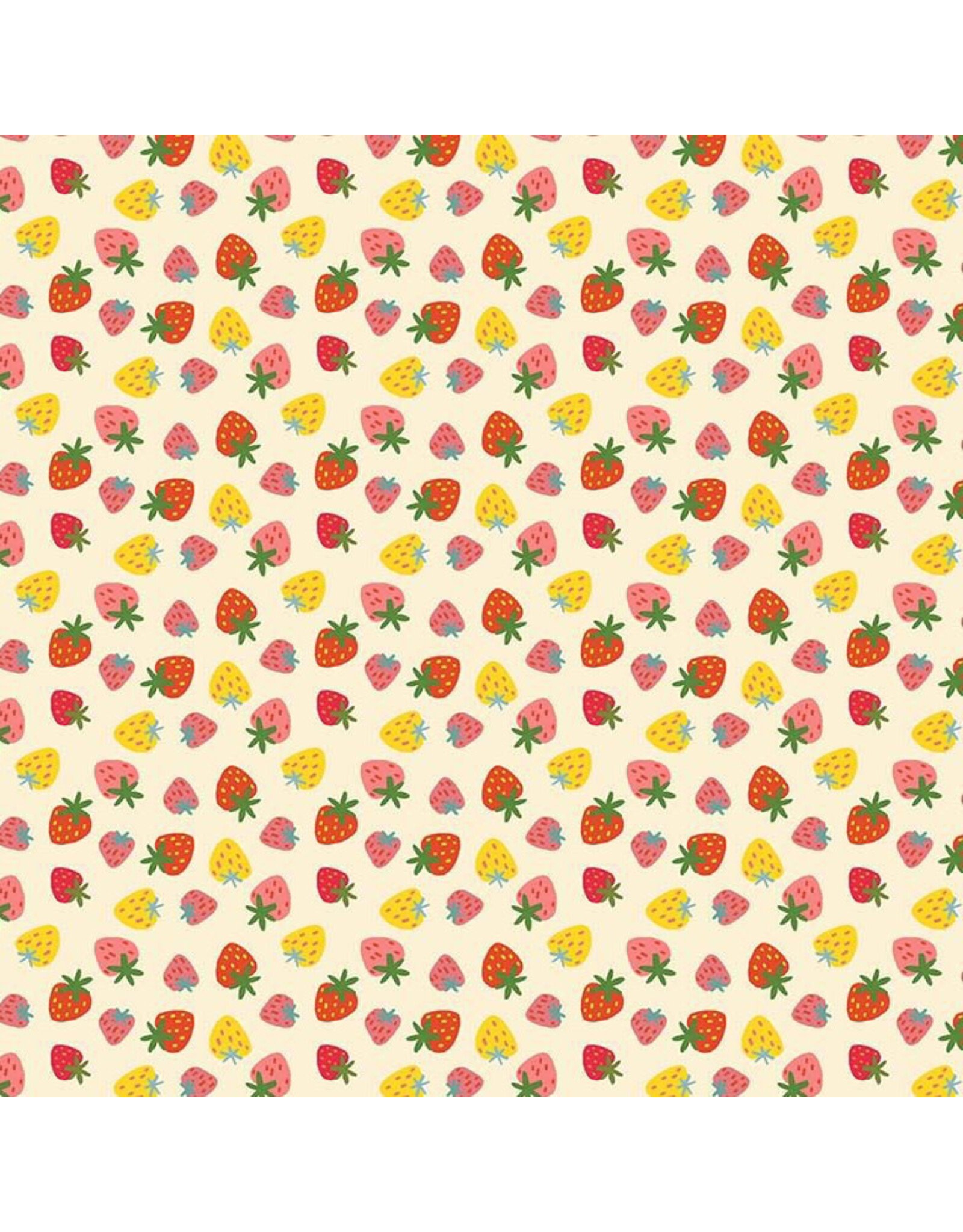 LEEZAWORKS Furruit Platter, Purrberries in Vanilla, Fabric Half-Yards