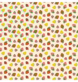 LEEZAWORKS Furruit Platter, Purrberries in Vanilla, Fabric Half-Yards