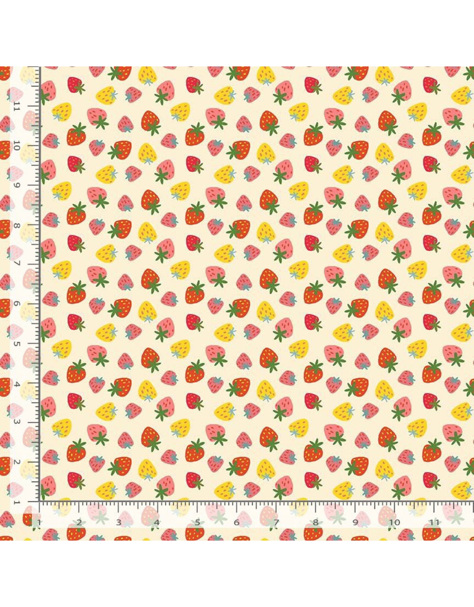 LEEZAWORKS Furruit Platter, Purrberries in Vanilla, Fabric Half-Yards