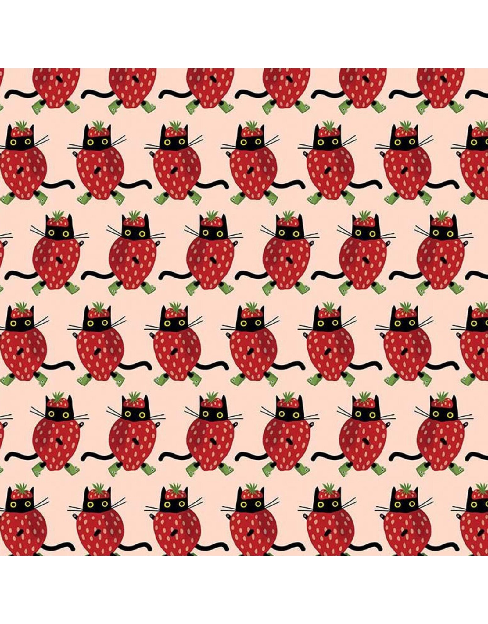 LEEZAWORKS Furruit Platter, Berry Nice in Blush, Fabric Half-Yards