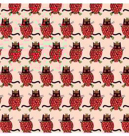 LEEZAWORKS Furruit Platter, Berry Nice in Blush, Fabric Half-Yards