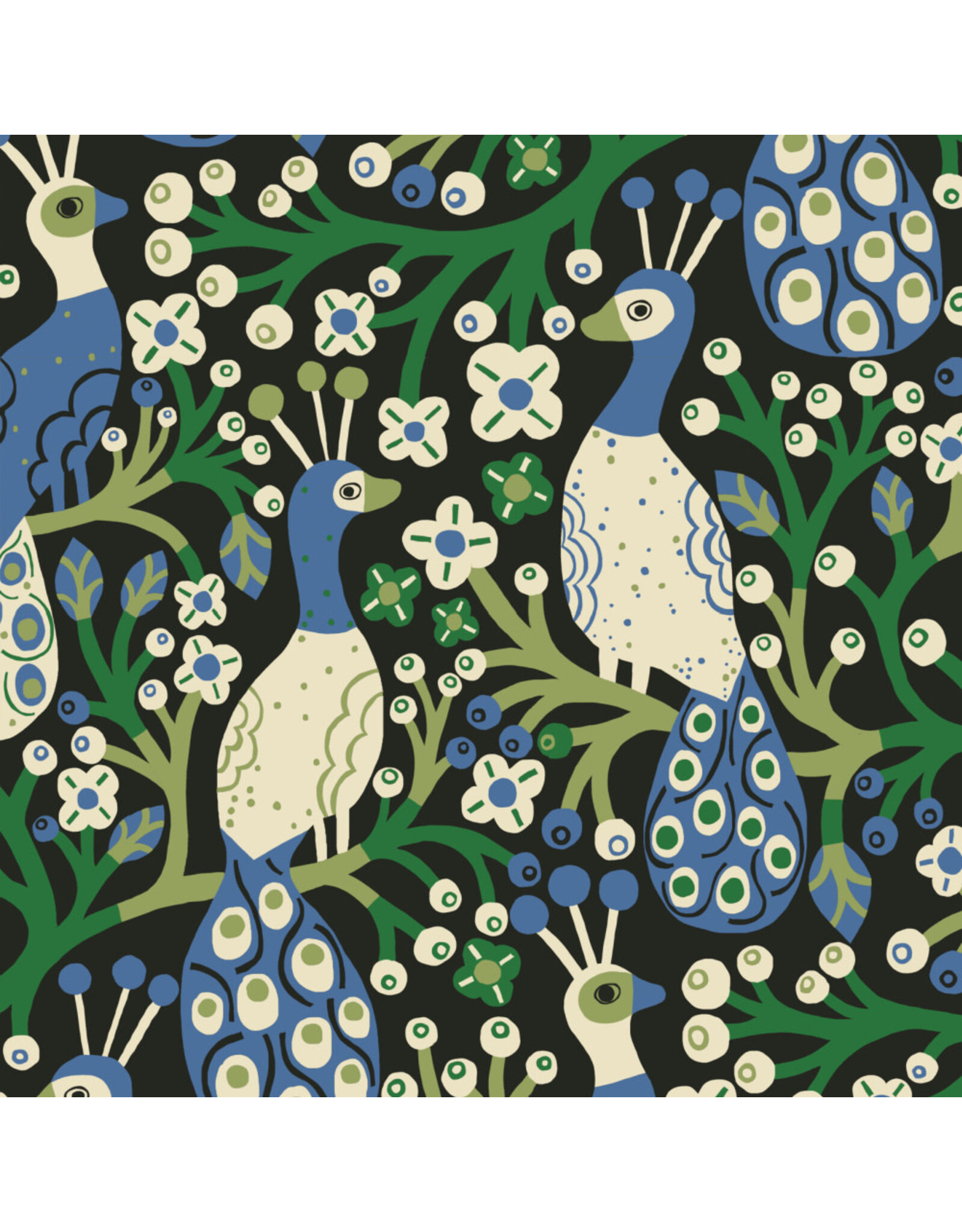 Monika Forsberg The City of Dreams, Holland Park in Black, Fabric Half-Yards