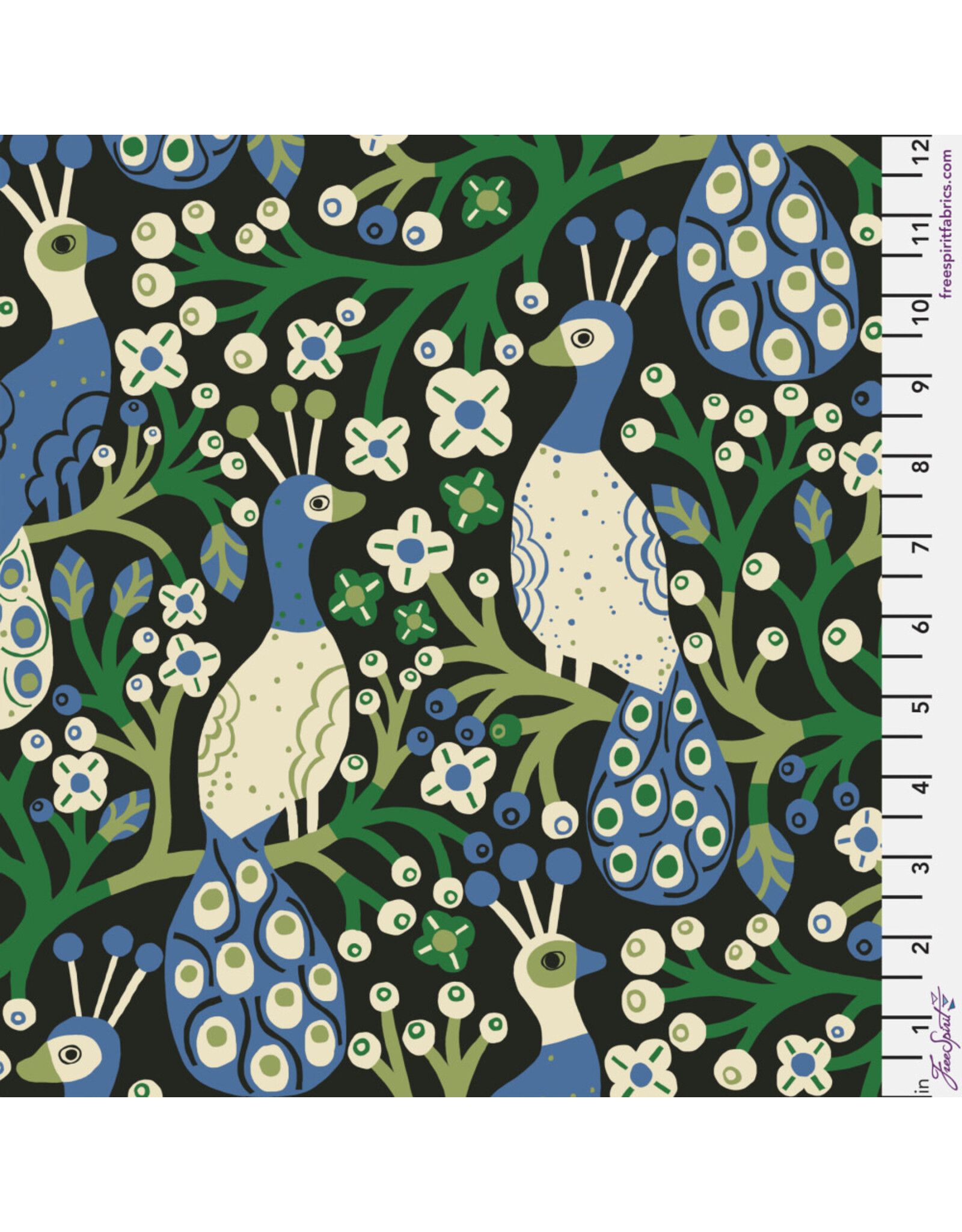 Monika Forsberg The City of Dreams, Holland Park in Black, Fabric Half-Yards