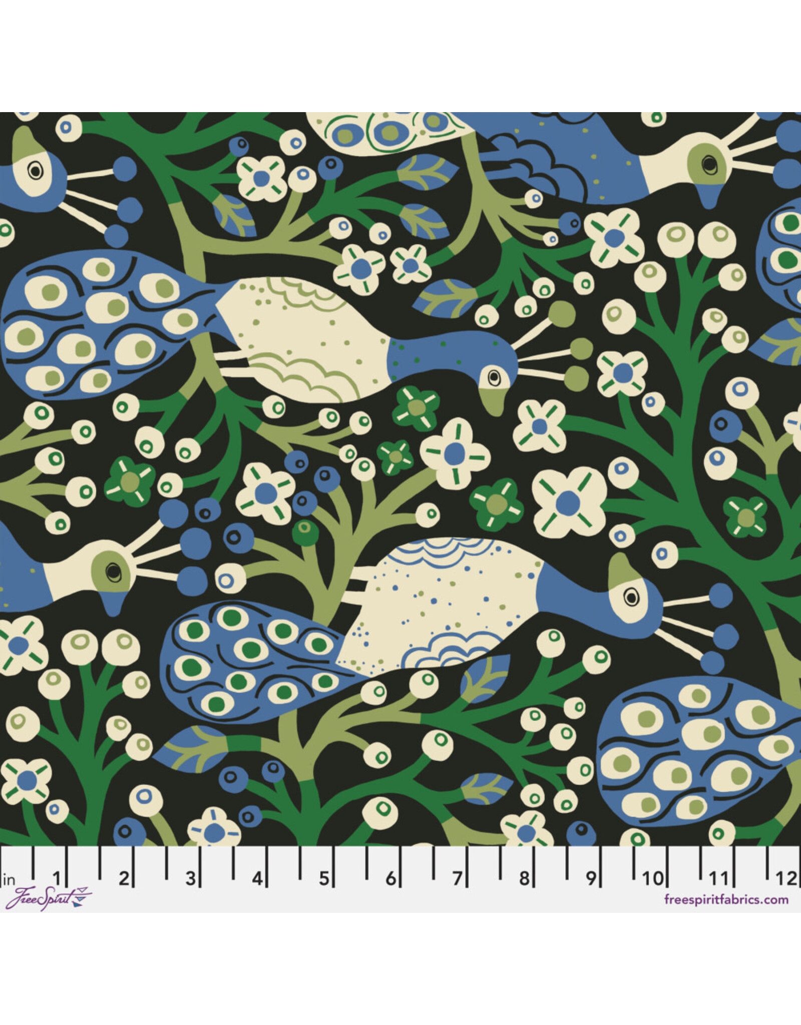 Monika Forsberg The City of Dreams, Holland Park in Black, Fabric Half-Yards