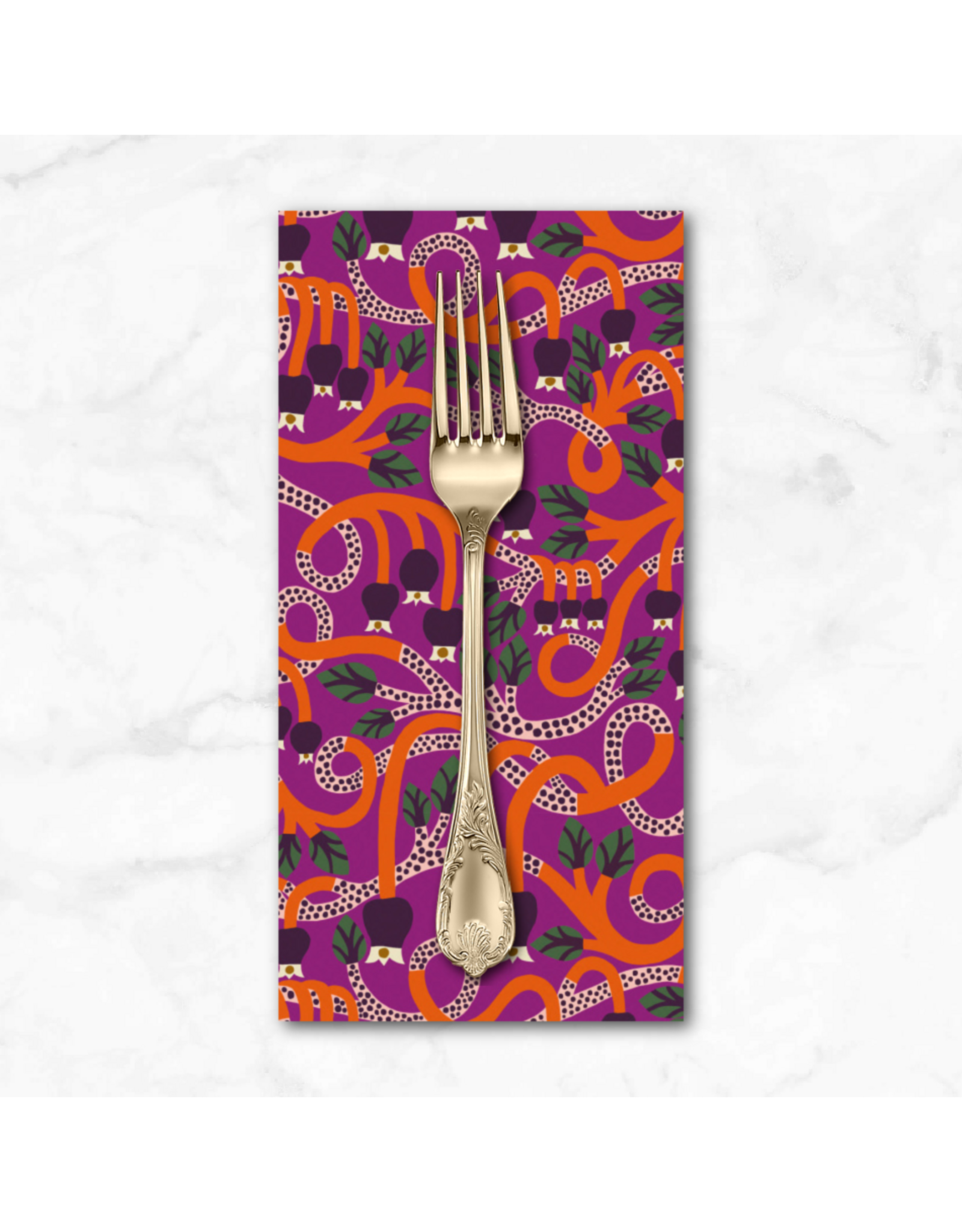 PD's Monika Forsberg Collection The City of Dreams, Seven Dials in Magenta, Dinner Napkin