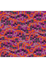 Monika Forsberg The City of Dreams, Seven Dials in Magenta, Fabric Half-Yards