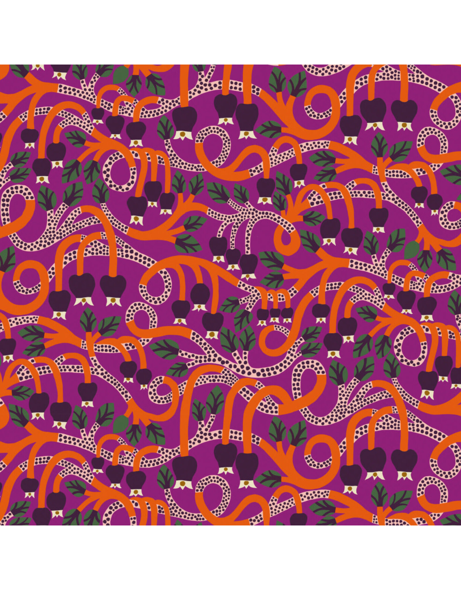 Monika Forsberg The City of Dreams, Seven Dials in Magenta, Fabric Half-Yards