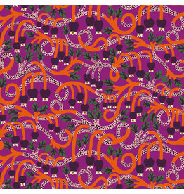 Monika Forsberg The City of Dreams, Seven Dials in Magenta, Fabric Half-Yards