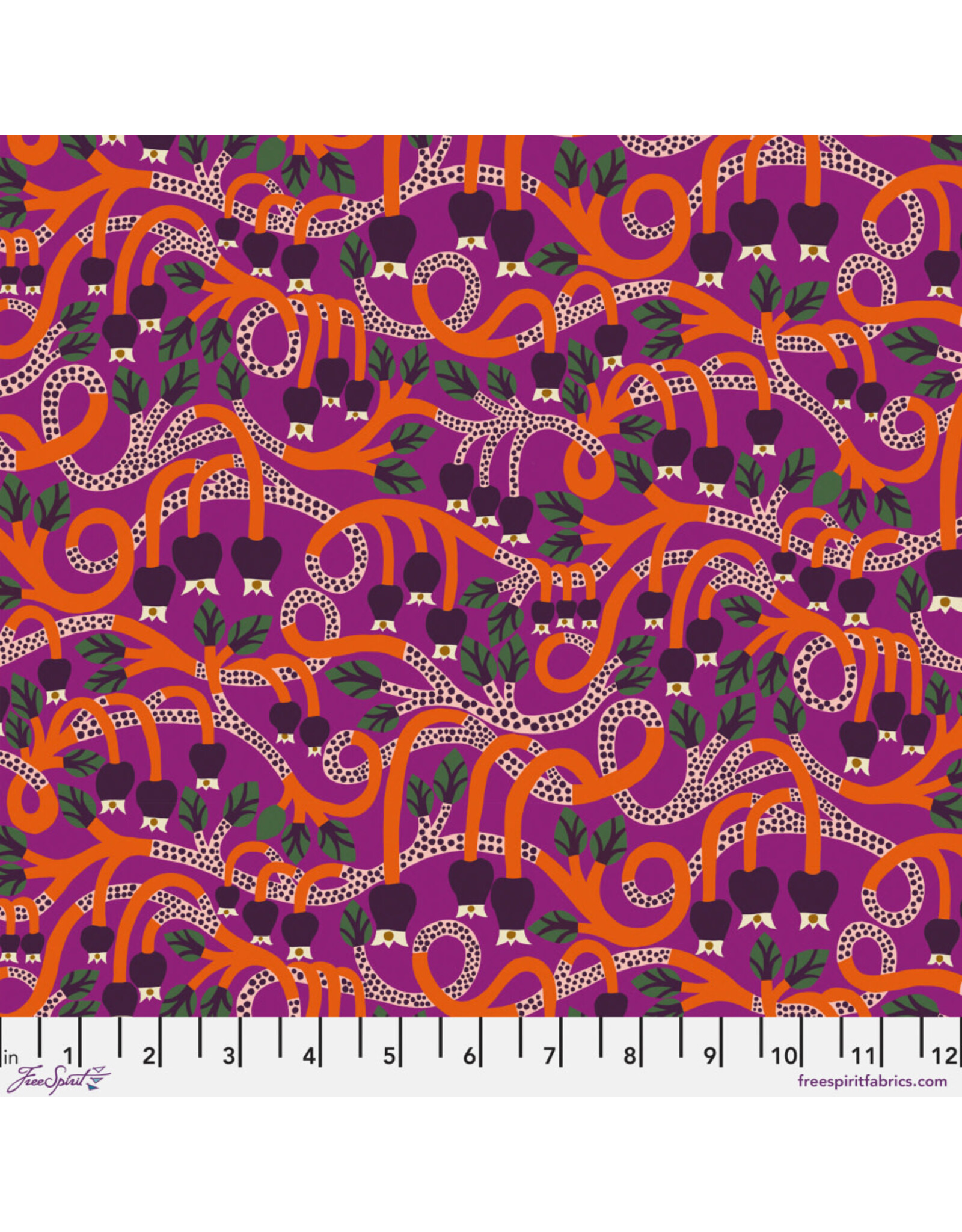 Monika Forsberg The City of Dreams, Seven Dials in Magenta, Fabric Half-Yards