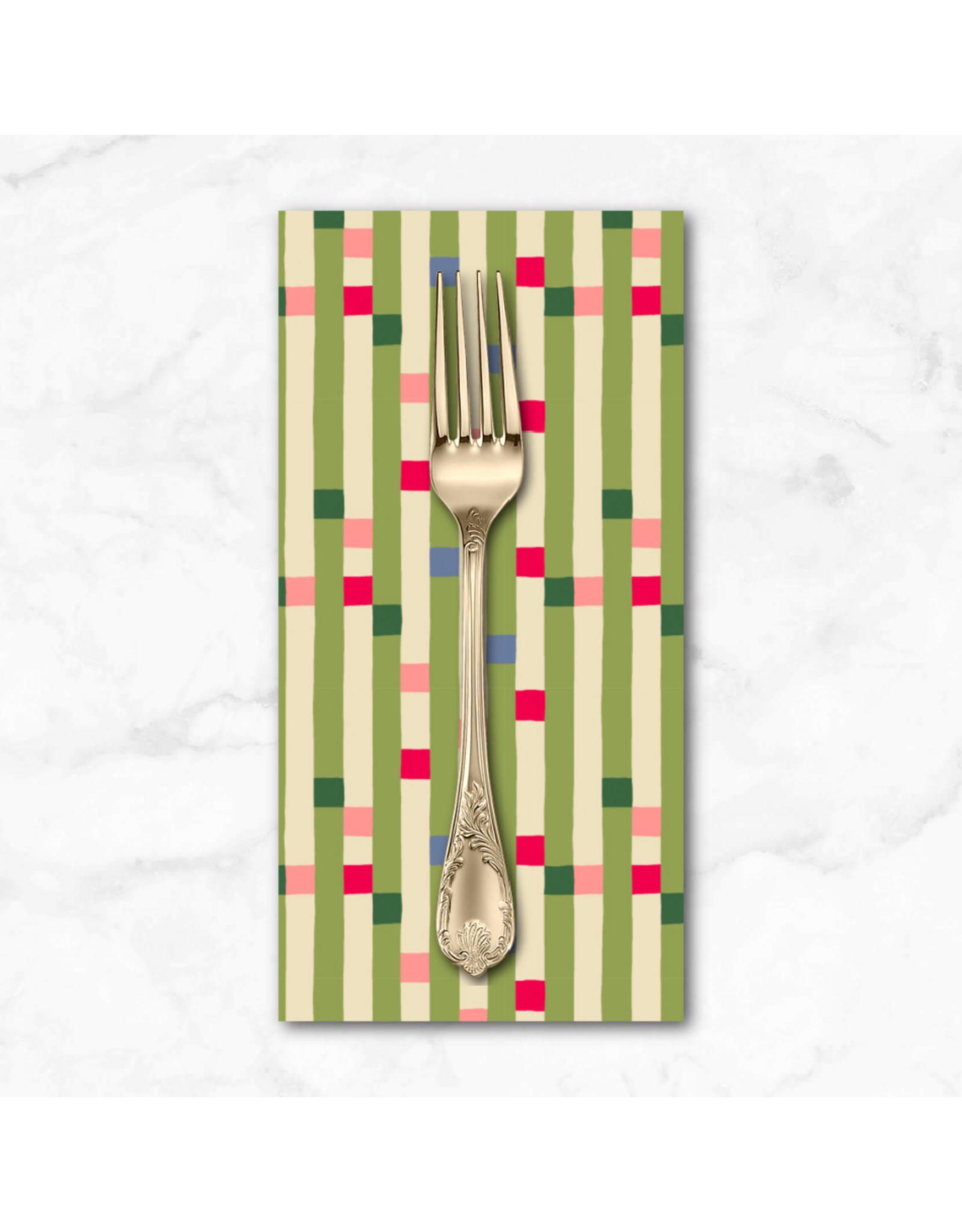 PD's Monika Forsberg Collection The City of Dreams, Soho Square in Lime, Dinner Napkin