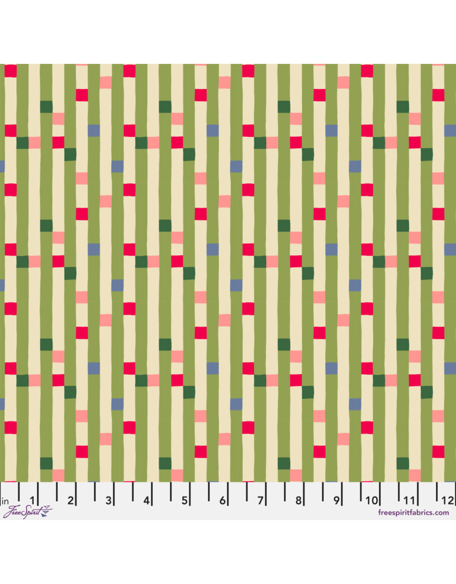 Monika Forsberg The City of Dreams, Soho Square in Lime, Fabric Half-Yards