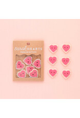 Sarah Hearts Buttons, Pink Sweet Heart, Large 1""