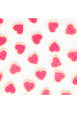 Sarah Hearts Buttons, Pink Sweet Heart, Large 1""