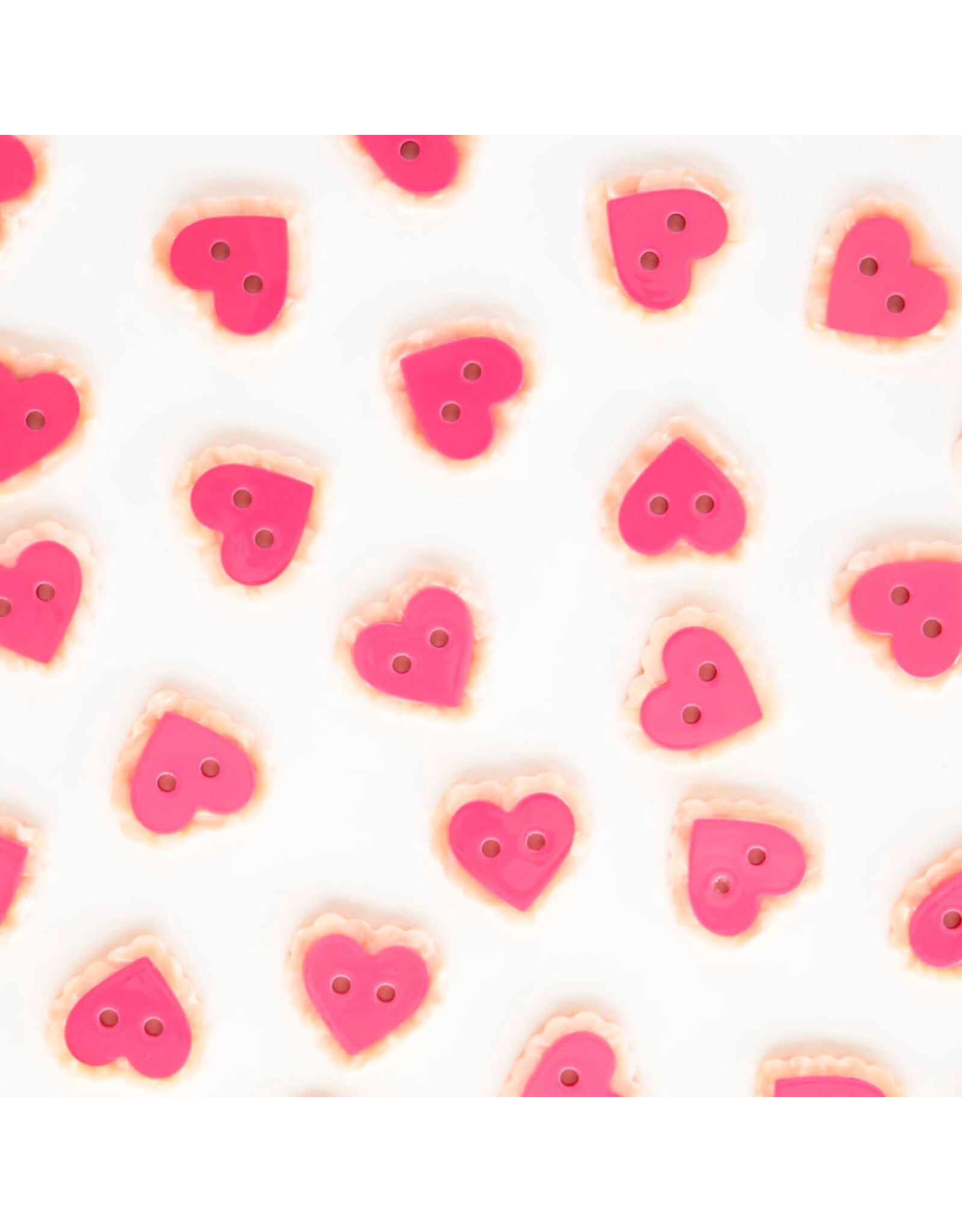 Sarah Hearts Buttons, Pink Sweet Heart, Large 1""