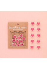 Sarah Hearts Buttons, Pink Sweet Heart, Small 5/8"