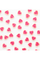 Sarah Hearts Buttons, Pink Sweet Heart, Small 5/8"