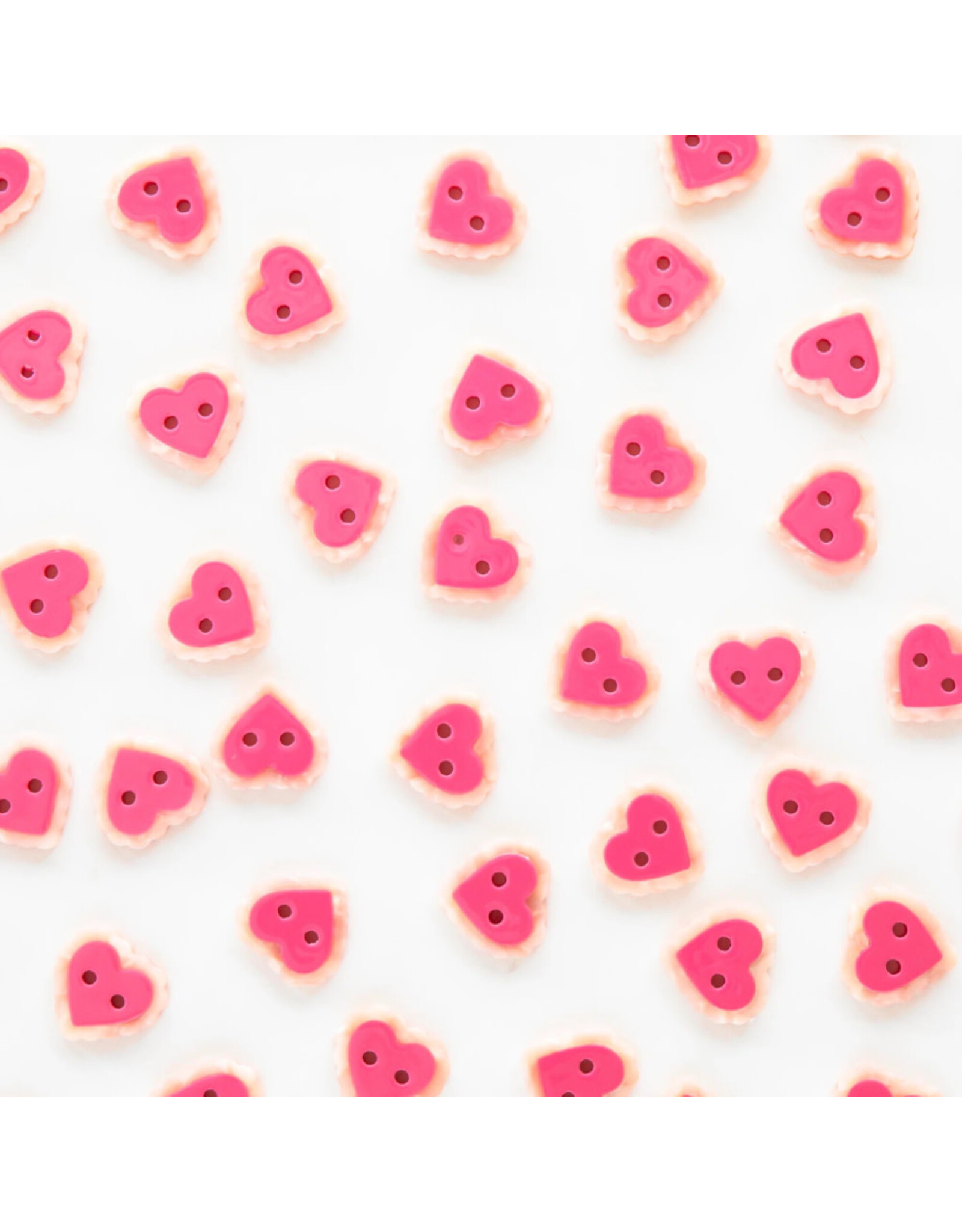 Sarah Hearts Buttons, Pink Sweet Heart, Small 5/8"