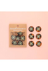 Sarah Hearts Buttons, Quilt Star, Large 1""