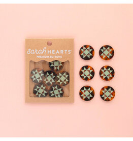 Sarah Hearts HIDDEN-Buttons, Quilt Star, Large 1""