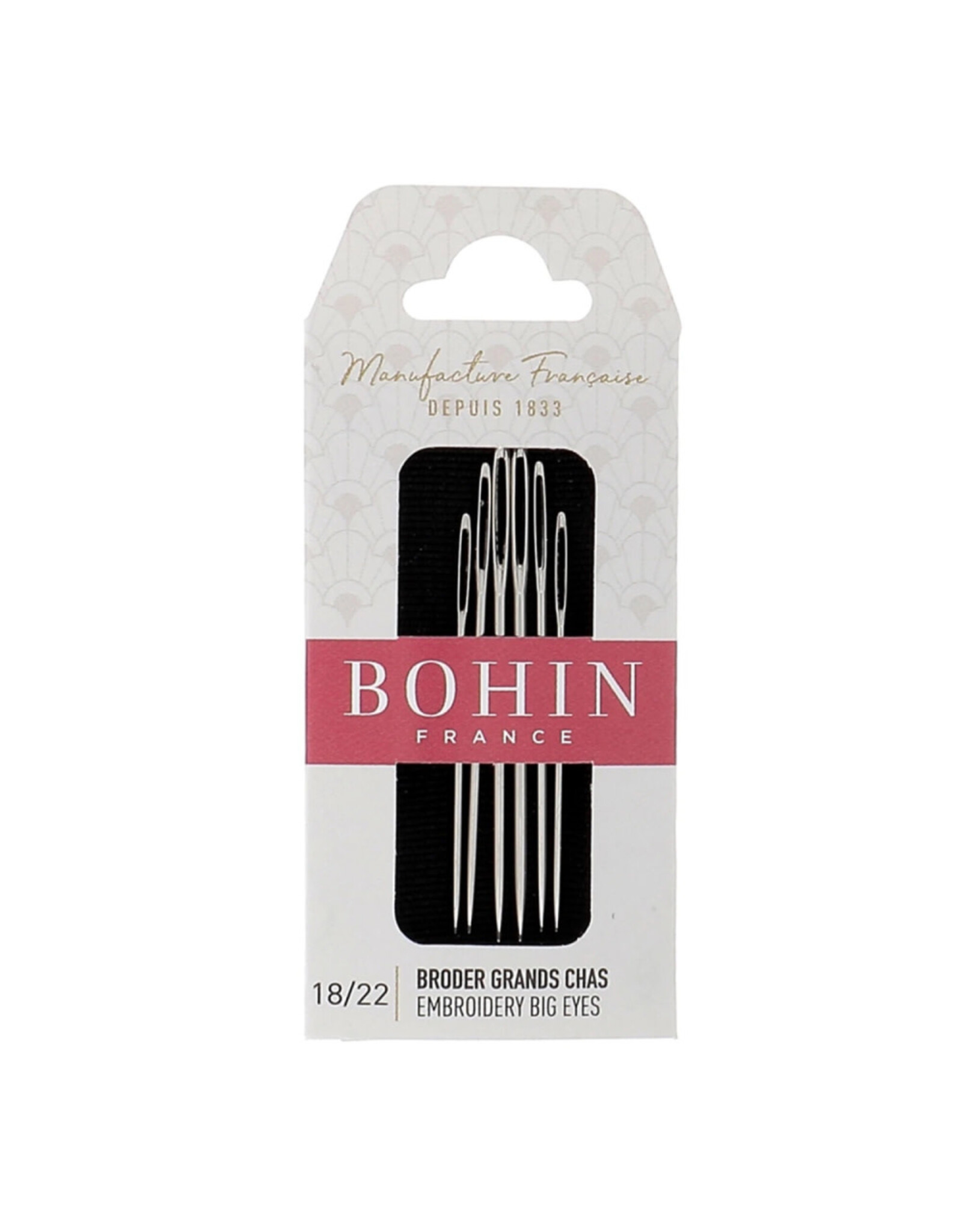 Bohin Big Eye Embroidery-Chenille Needles, Assorted Sizes 18/22 - 6 ct., Bohin