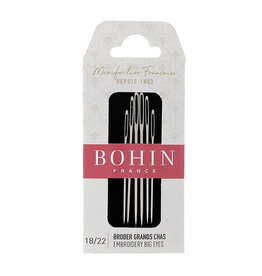 Bohin Big Eye Embroidery-Chenille Needles, Assorted Sizes 18/22 - 6 ct., Bohin