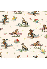Riley Blake Fabrics Cowgirl, Main in Cream, Fabric Half-Yards
