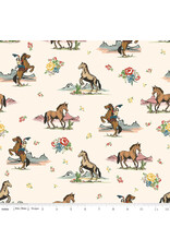 Riley Blake Fabrics Cowgirl, Main in Cream, Fabric Half-Yards