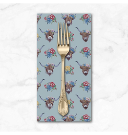 PD's Riley Blake Collection Cowgirl, Highland Cows in Misty, Dinner Napkin