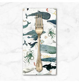 PD's Windham Collection Deep Blue, Creatures of the Sea in Foam, Dinner Napkin