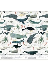 PD's Windham Collection Deep Blue, Creatures of the Sea in Foam, Dinner Napkin