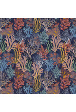 Windham Fabrics Deep Blue, Garden Reef in Deep Blue, Fabric Half-Yards