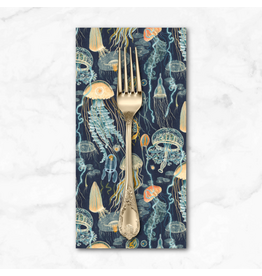 PD's Windham Collection Deep Blue, Jellyfish Field in Deep Blue, Dinner Napkin