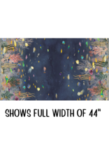 Windham Fabrics Deep Blue, Ocean Flow Double Border in Deep Blue, Fabric Half-Yards