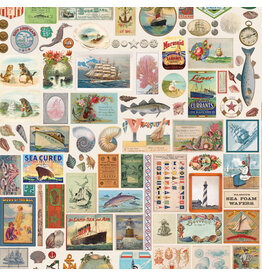 Moda Saltwater, Flat Lay Patchwork in Nautical, Fabric Half-Yards